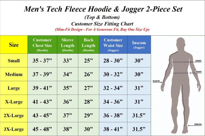 Men's Tech Fleece Hoodie & Jogger Set (Sizes, S to 3XL)